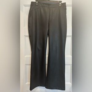 SPANX Leather-Like Cropped Kick Flare Pant in XLT